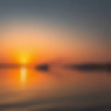 Sunset reflections on the tranquil waters of Lake Al Majaz