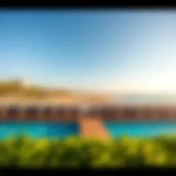 A panoramic view of Le Mer Beach showcasing the vibrant atmosphere and azure waters