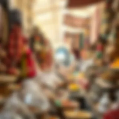 A Dive into Emirati Culture at the Local Market Traditional Emirati market filled with vibrant spices and textiles