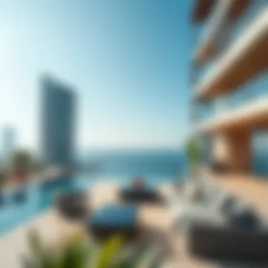 Luxury Living by the Ocean in the UAE Luxurious apartment complex with breathtaking views of the ocean