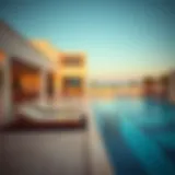 Stunning view of luxury holiday home with pool in Dubai