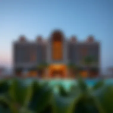 Exquisite architecture of a Dubai hotel featuring a private pool