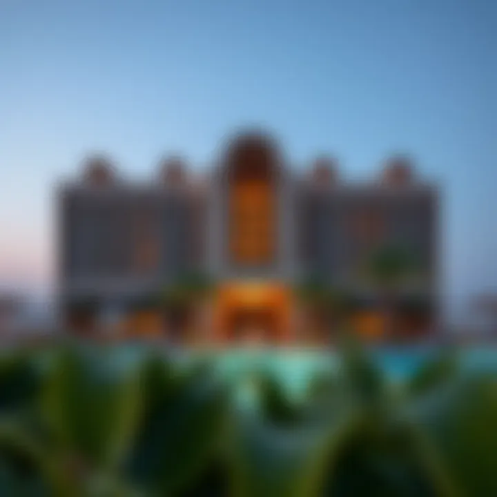Exquisite architecture of a Dubai hotel featuring a private pool