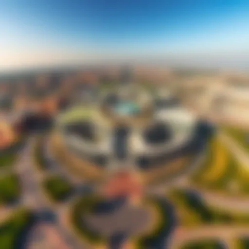 Aerial view of Maryah Island Mall showcasing its modern architecture and surrounding landscape