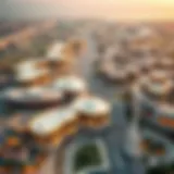 Aerial view of Masdar City showcasing sustainable architecture