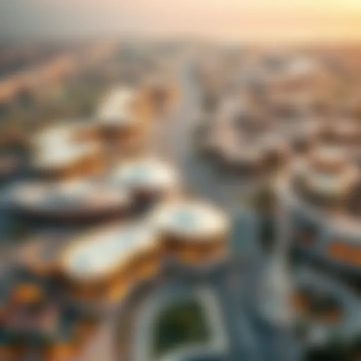 Aerial view of Masdar City showcasing sustainable architecture