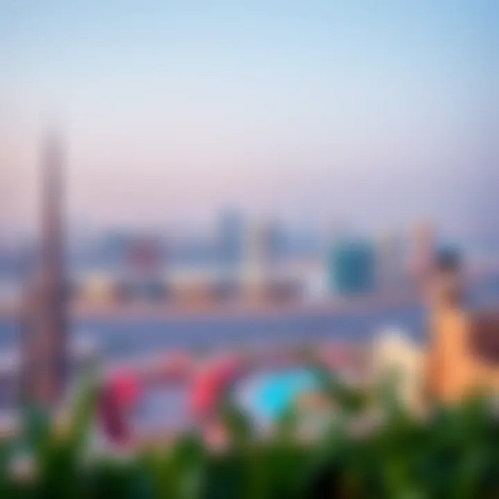 Panoramic view of the Dubai skyline from Merano Damac