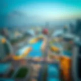 Aerial view of Meydan City showcasing its modern architecture