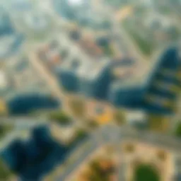 Aerial view of Meydan South showcasing urban development