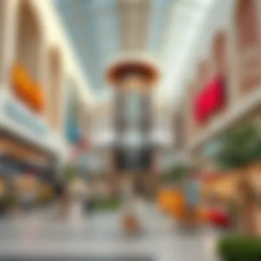 Mirdif's Shopping Hub: A Blend of Leisure and Retail Modern shopping center in Mirdif with families enjoying leisure time