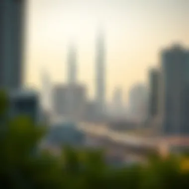 A cityscape of Dubai highlighting real estate developments