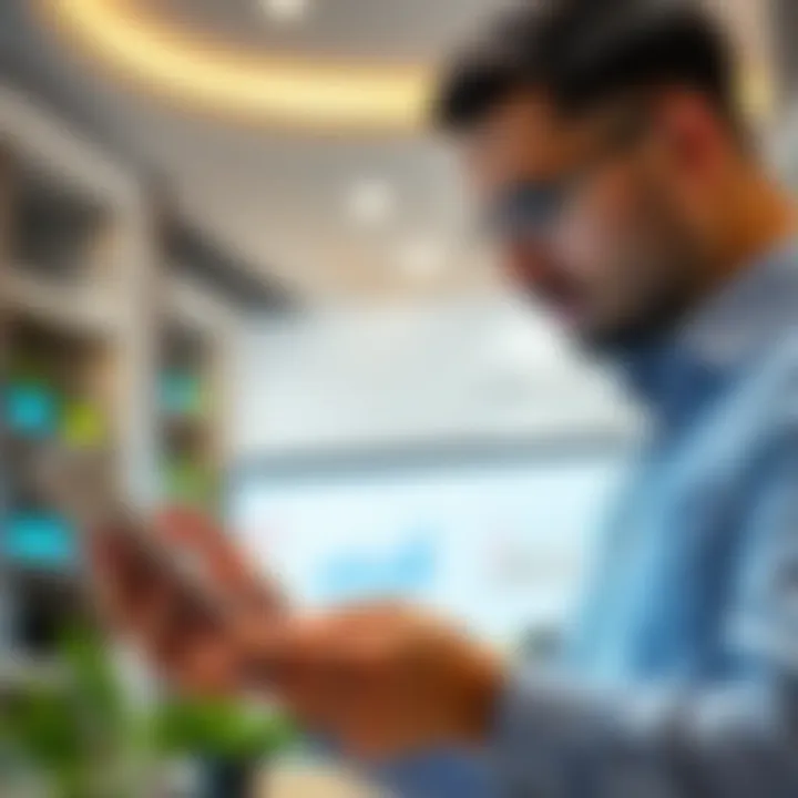 A professional analyzing real estate data on a digital device