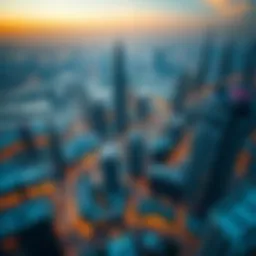 Aerial view of Dubai skyline showcasing iconic skyscrapers