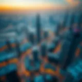 Aerial View of Dubai Skyline Aerial view of Dubai skyline showcasing iconic skyscrapers