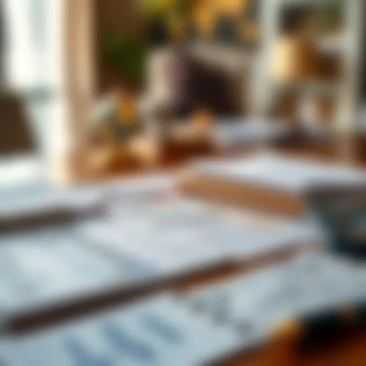 Documentation required for visa application spread on a desk