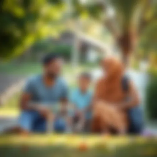 Reuniting Families in the UAE Family enjoying time together in a park in the UAE