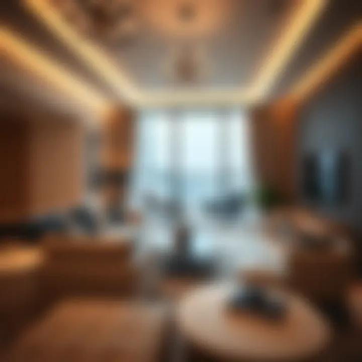 Interior shot showcasing a modern apartment in Discovery Garden with elegant furnishings