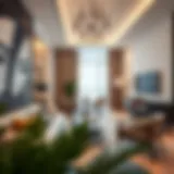 Modern studio interior showcasing stylish furnishings