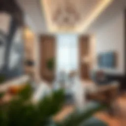 Modern studio interior showcasing stylish furnishings