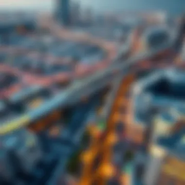 Aerial view of Al Rigga area highlighting urban connectivity