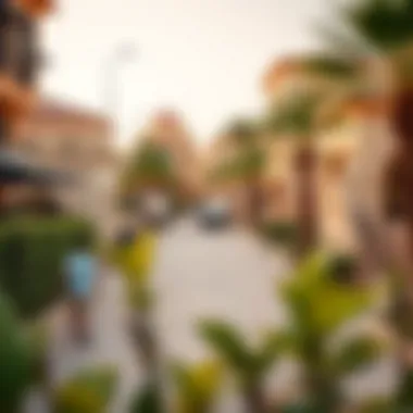 Vibrant Dubai Neighborhood A vibrant neighborhood in Dubai with local amenities