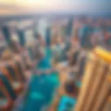Aerial view of Dubai skyline showcasing real estate developments