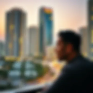 Investor Insights on Dubai's Property Landscape Investor making decisions with a backdrop of Dubai properties