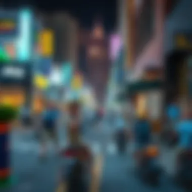 A bustling urban scene depicting lifestyle and activities in Dubai