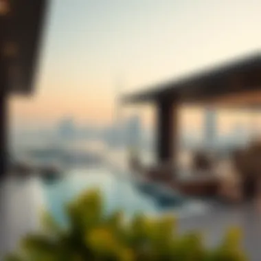 Nova Villa's prime location with a view of Dubai skyline