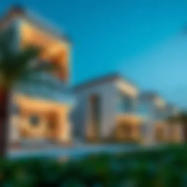 Elegant residential properties on Noya Yas Island highlighting architectural design