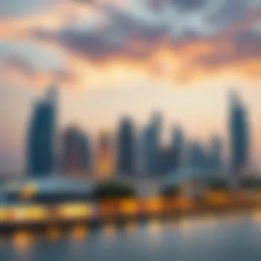 Dubai Skyline Featuring Oceanz by Danube The evolving skyline of Dubai with Oceanz by Danube in the foreground