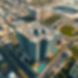 Aerial view of Park Heights Square showcasing its modern architectural design
