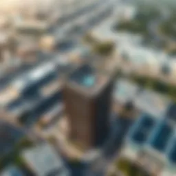 Aerial view of Radiant Square showcasing its modern architecture