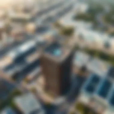 Aerial View of Radiant Square Aerial view of Radiant Square showcasing its modern architecture