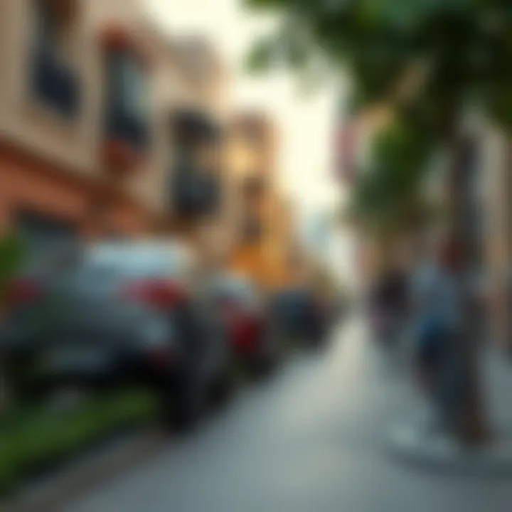 Neighborhood Scene Around Radiant Square Neighborhood scene depicting the vibrant lifestyle around Radiant Square