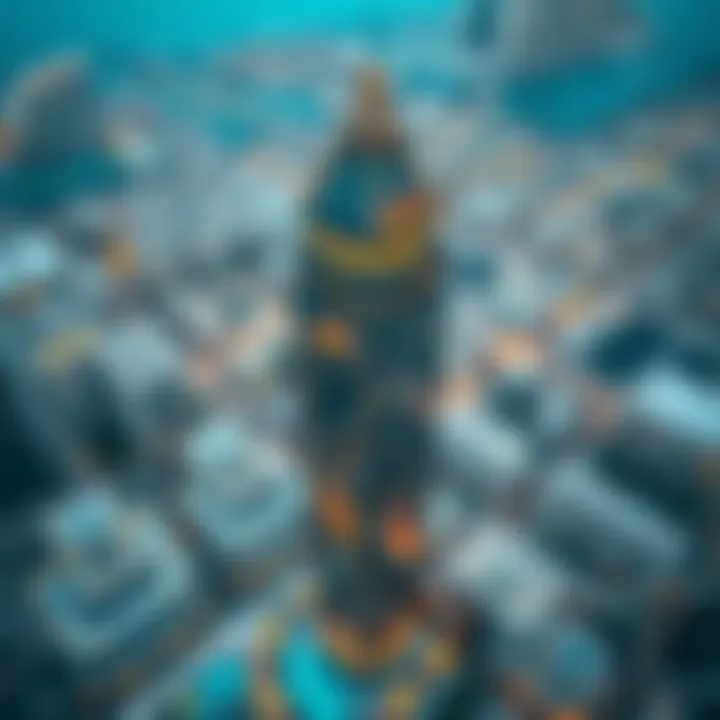 Aerial view of Reem Tower showcasing its architectural design