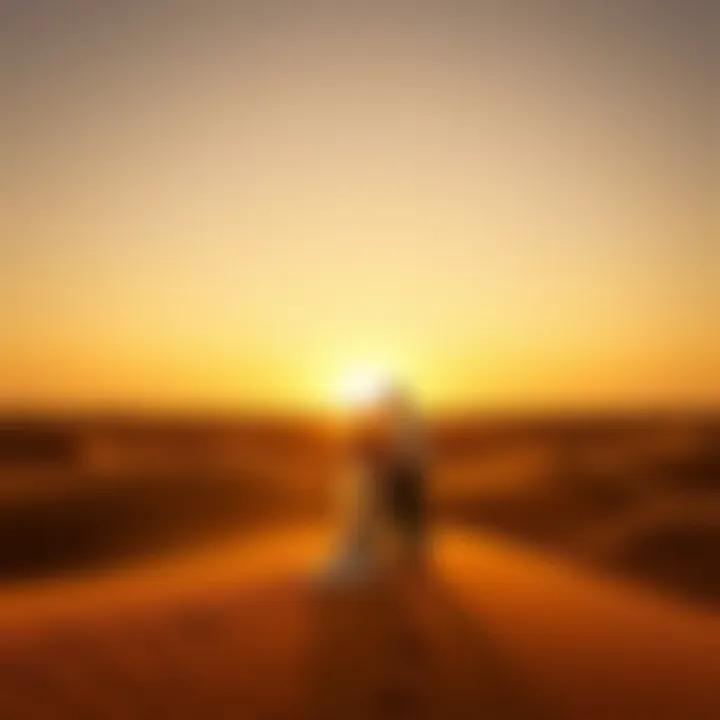 Serene Desert Sunset Experience in Dubai Couple enjoying a serene desert sunset