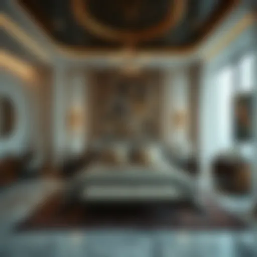 Luxurious bedroom interior in Dubai