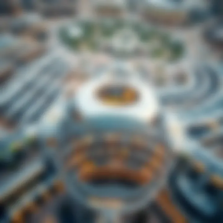 Aerial view of Silicon Central Mall showcasing its architectural design