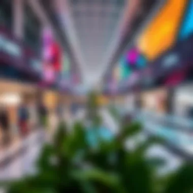 Interior shot highlighting diverse retail spaces within the mall