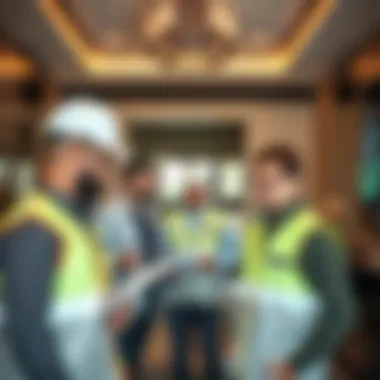 A professional snagging team assessing a luxury apartment