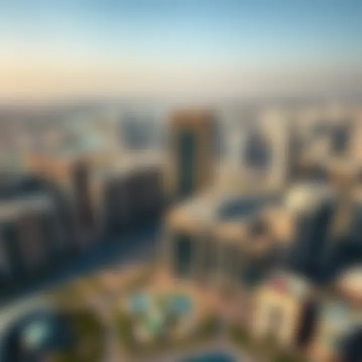 Aerial Perspective of Socio Tower in Dubai Hills Aerial view of Dubai Hills featuring Socio Tower and surrounding developments