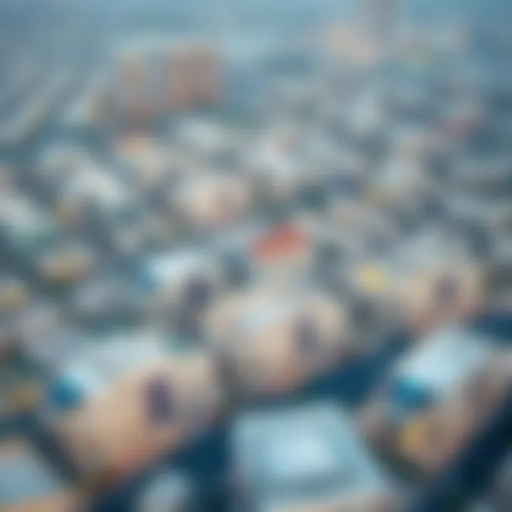 Aerial view of Sooq Mo'eriid showcasing urban development