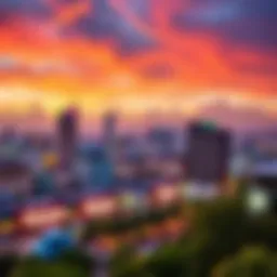 Panoramic view of Spinneys Golden Mile showcasing the vibrant skyline