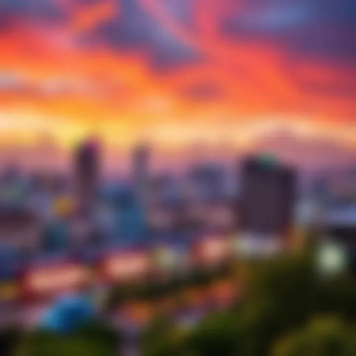 Vibrant Skyline of Spinneys Golden Mile Panoramic view of Spinneys Golden Mile showcasing the vibrant skyline