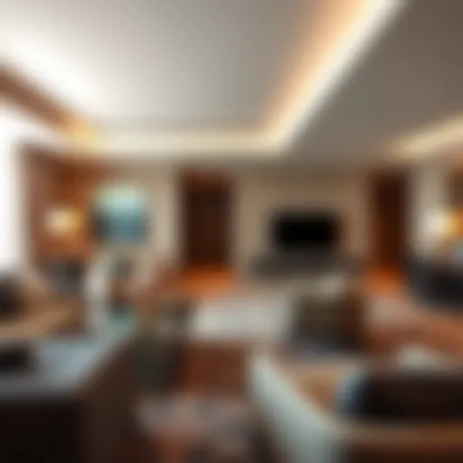 Luxurious suite interior with modern furnishings