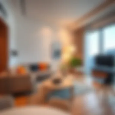 Cozy studio apartment with functional furniture layout