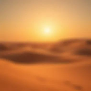 Golden Sunrise in the Dubai Desert Golden hour in the Dubai Desert