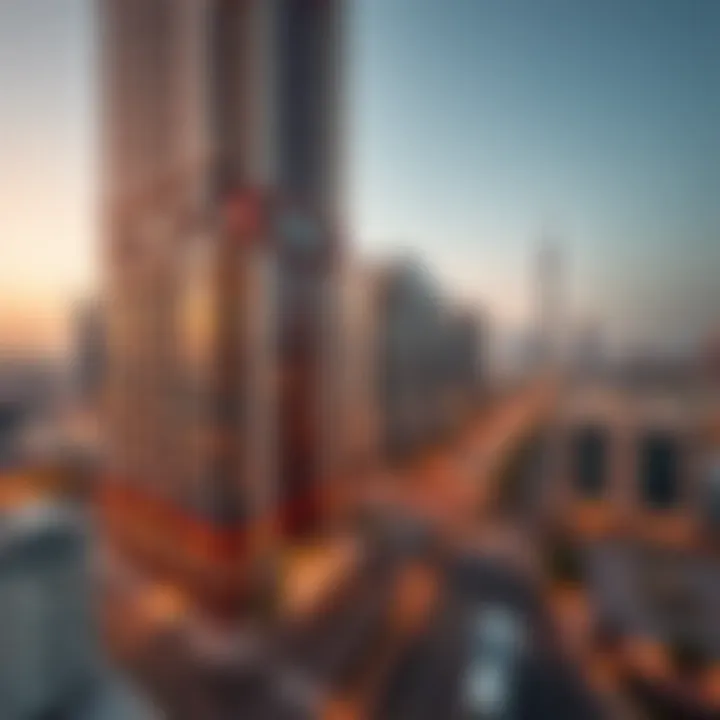 Aerial shot of Hamdan Street highlighting the Adib Building's location