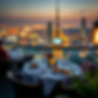 Exquisite Cuisine Above the City Culinary delights served at a Dubai rooftop restaurant